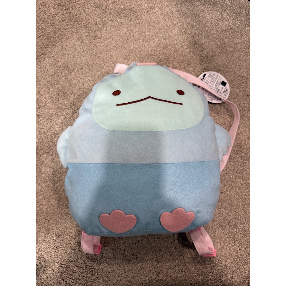 San-X Sumikko Gurashi Tokage Plush Backpack Blue Lizard Kawaii Bag NWT